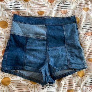 free people multi-denim SOFT shorts